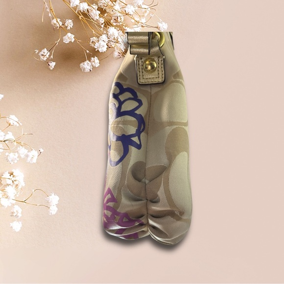 Coach Poppy Floral Glam Satchel F22323 Signature Jacquard Gold Trim 2012 - Picture 9 of 9